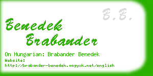 benedek brabander business card